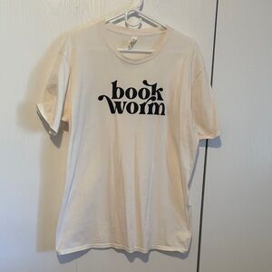 Cream 'Book Worm' Graphic T-Shirt